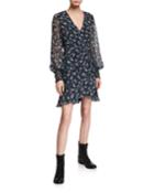 Miley Floral-print Short Flounce Dress