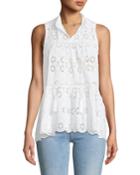Spice Things Up Sleeveless Eyelet Top