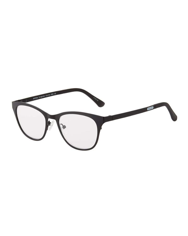 Irregular Curves Square Metal Reading Glasses, +1.75