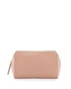 Leather Cosmetic Zip Pouch Bag