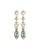 Amphitrite Pearl & Swiss Blue Topaz Earrings