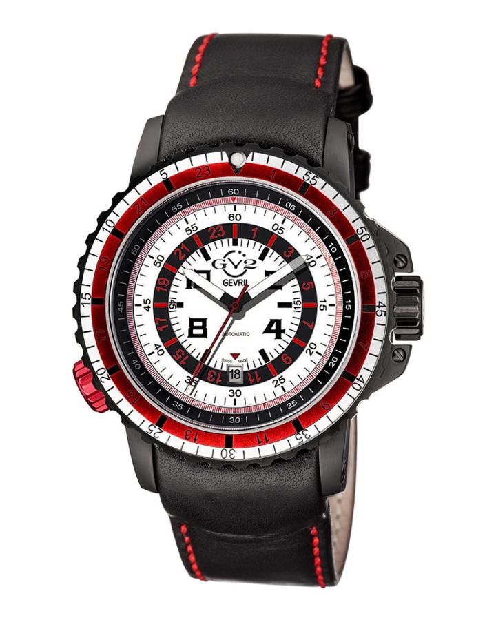 Contasecondi Men's Swiss Automatic Watch, Black/red
