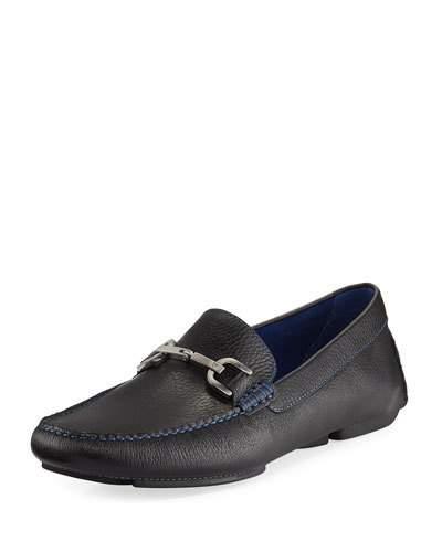 Viro Leather Horsebit Driver, Black