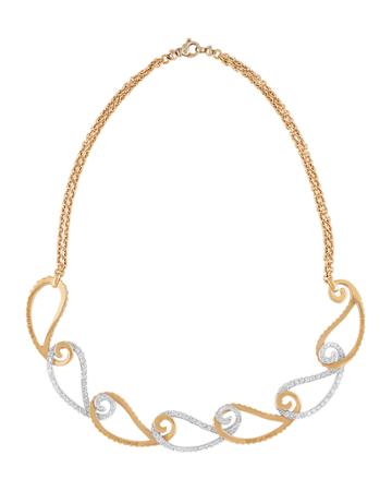 Two-tone 18k Gold Diamond Paisley Necklace