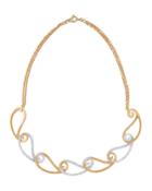 Two-tone 18k Gold Diamond Paisley Necklace