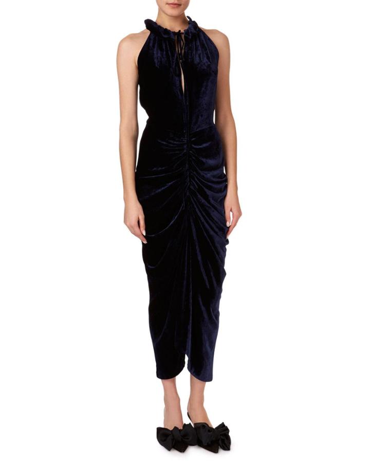 Hilo Ruched Velvet Halter