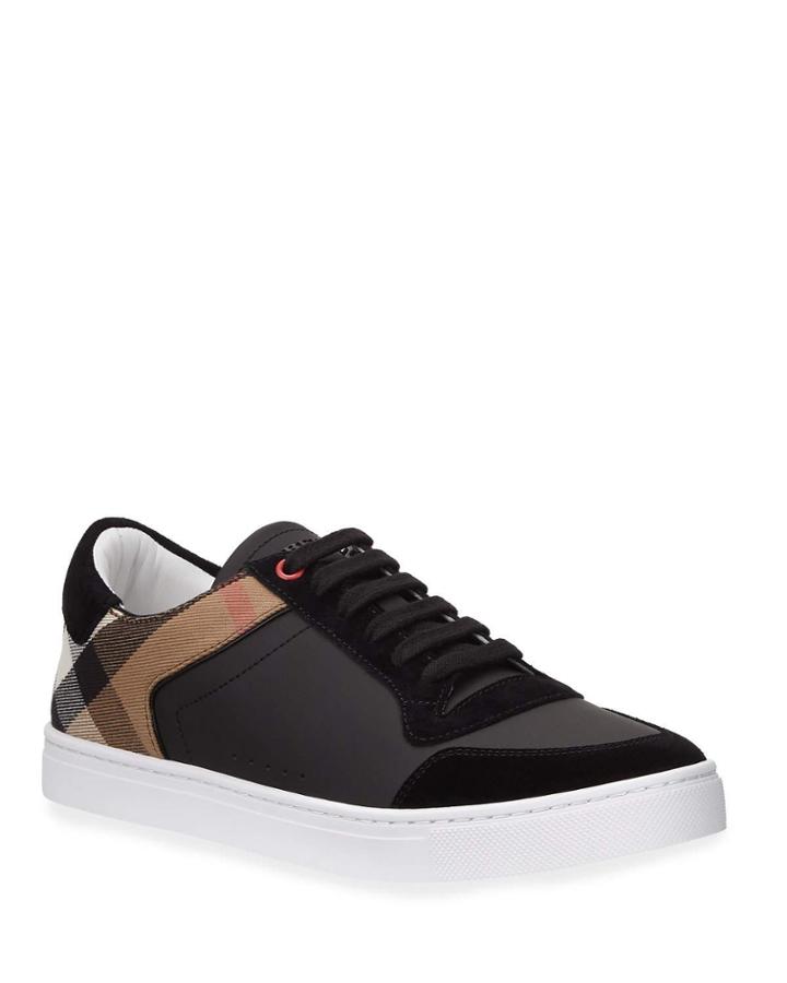 Men's Leather Check Low-top
