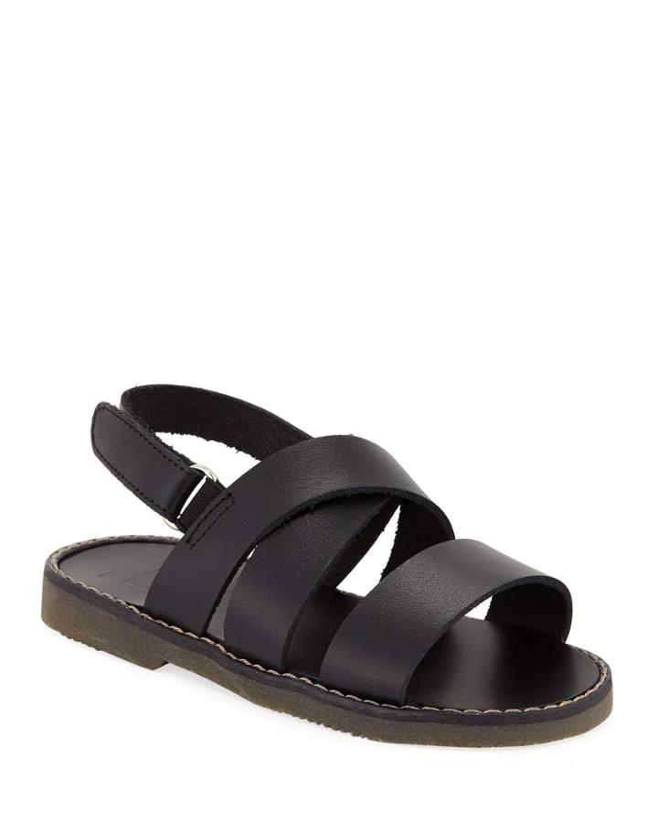 Fisherman Leather Crisscross Strap Sandal, Toddler