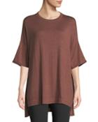 Loose Metallic Cashmere-blend T-shirt Top