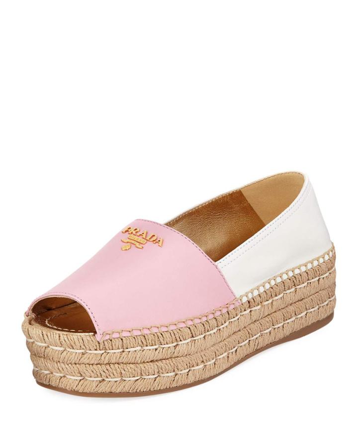 Open-toe Flatform Espadrille