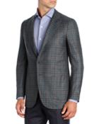 Multi-check Wool-cashmere Two-button