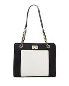 Agyness Two-tone Pebbled Leather Tote Bag