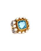 Amphitrite Cushion Topaz & Multi-pearl Statement Ring,
