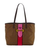 Nylon Trompe L'oeil Velvet Tote Bag