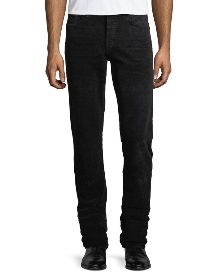 5-pocket Straight-leg Corduroy Pants, Worn Charcoal