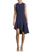 Dev Crewneck Fit-and-flare Stretch-crepe Dress
