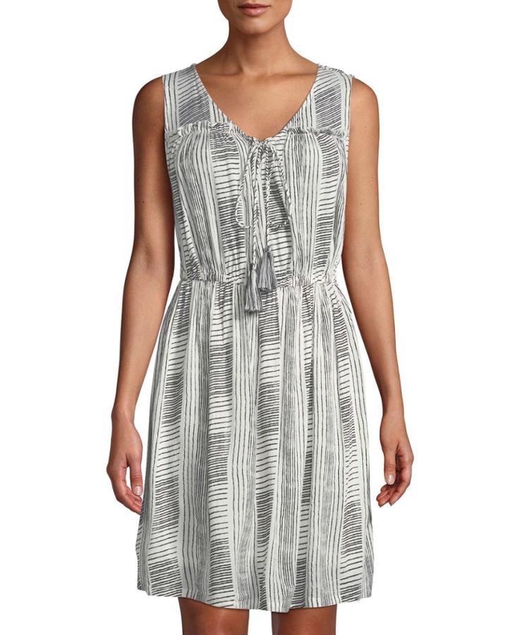 Striped Gauze Lace-up