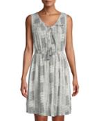 Striped Gauze Lace-up