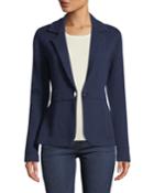 Cashmere One-button Blazer, Navy