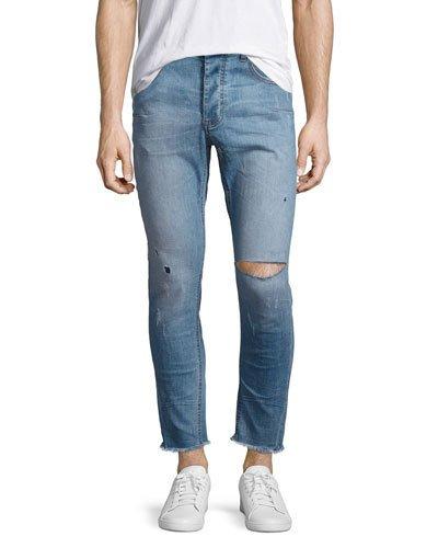 Mr. Blues Whiskered Distressed Jeans, Blue