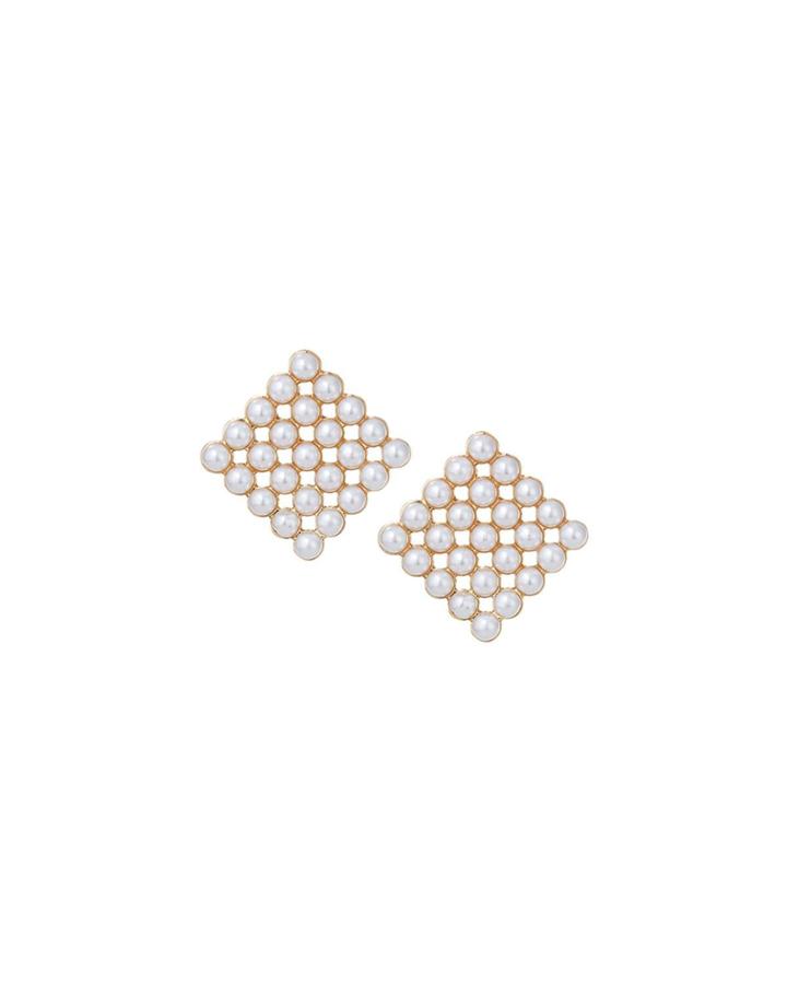 Square Pearly Earrings