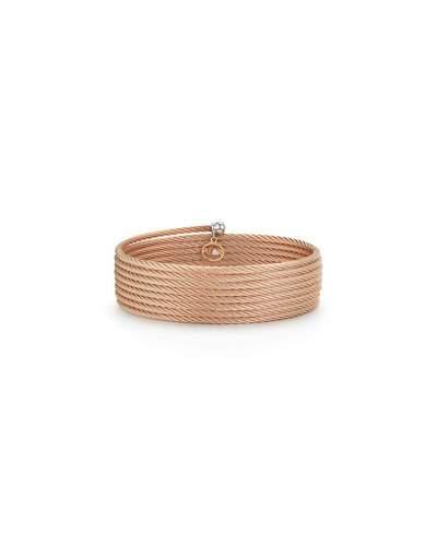 Classique Cable Wrap Bracelet W/ Diamond Charm, Rose