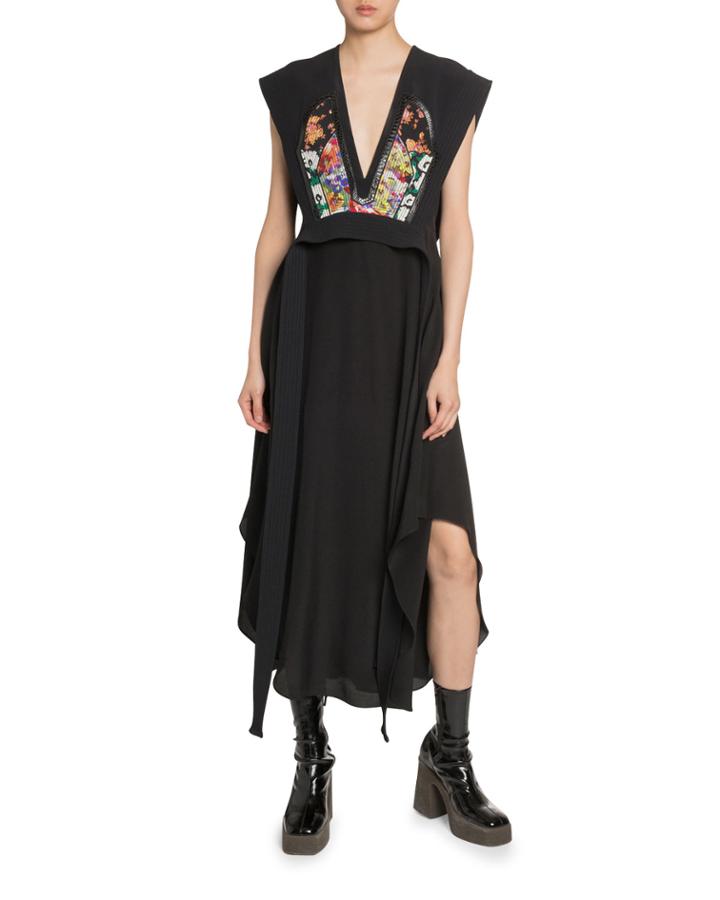 V-neck Patchwork Dress