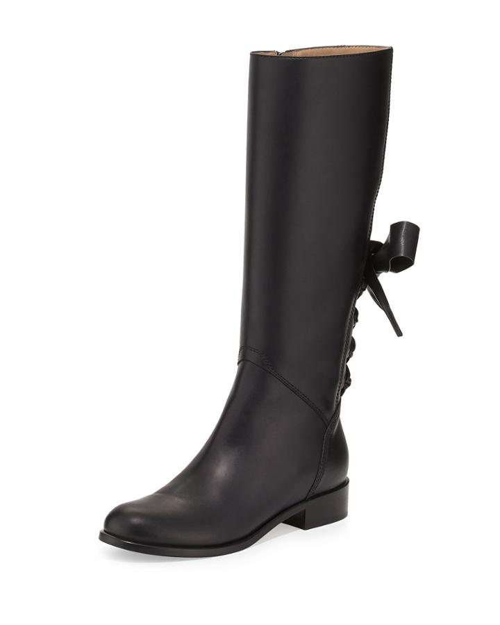 Leather Ascot Lace-back Boots