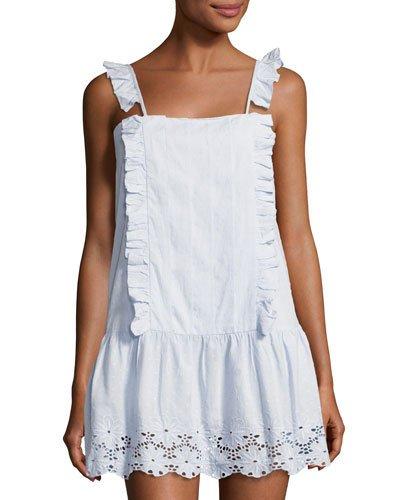 Annabel Eyelet-trim Shift Dress, Blue