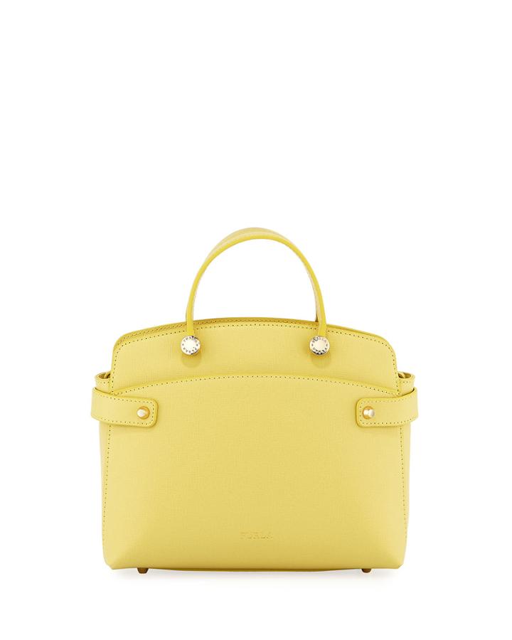 Agata Small Saffiano Leather Tote Bag