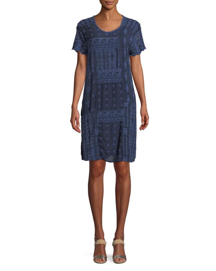 Plus Size Mixed Berry Georgette Short-sleeve