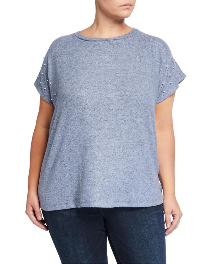 Plus Size Kellie Pearl Trim Tee