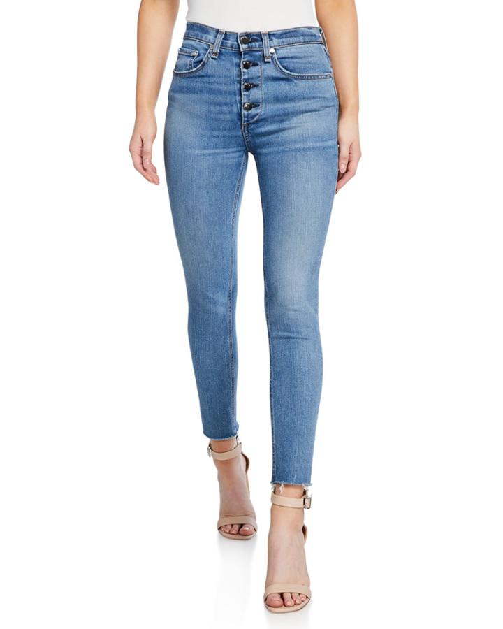 Nina High-rise Ankle Skinny Fray Jeans