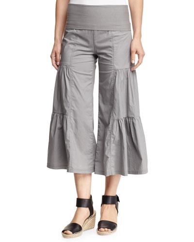 Tiered Palazzo Pants, Gray
