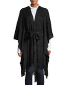 Belted Brushed Fringe-trim Ruana