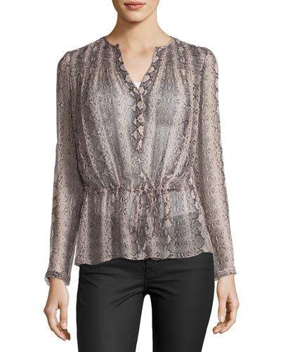Snake-print Drawstring