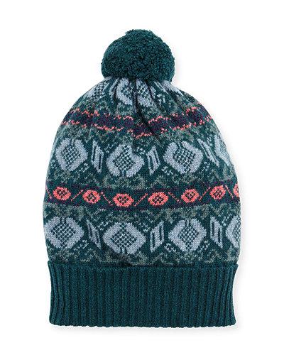 Fair Isle Cashmere Knit Beanie