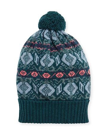 Fair Isle Cashmere Knit Beanie