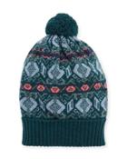 Fair Isle Cashmere Knit Beanie