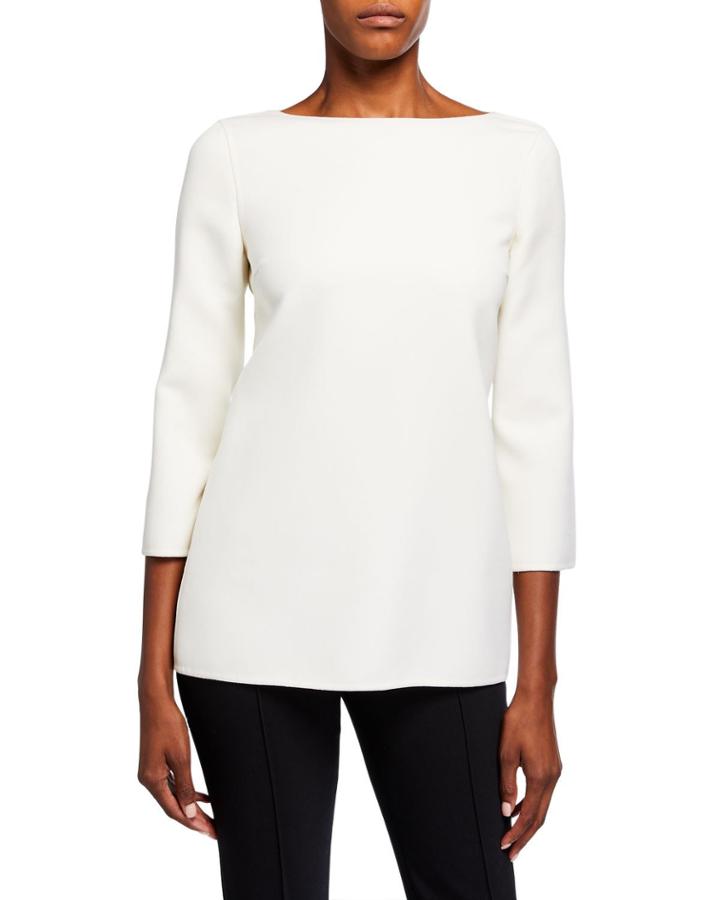 3/4-sleeve Boat-neck Tunic
