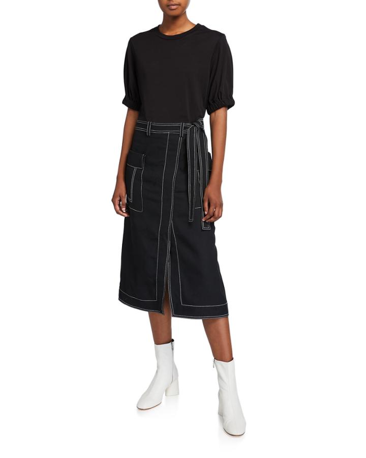 Topstitch Combo Tee Dress