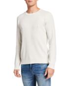 Men's Textured Long-sleeve Cotton Pullover