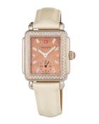 30mm Deco Watch W/ Patent Leather Strap, Rose/pearl