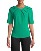 Meghan Tucked Short-sleeve Blouse