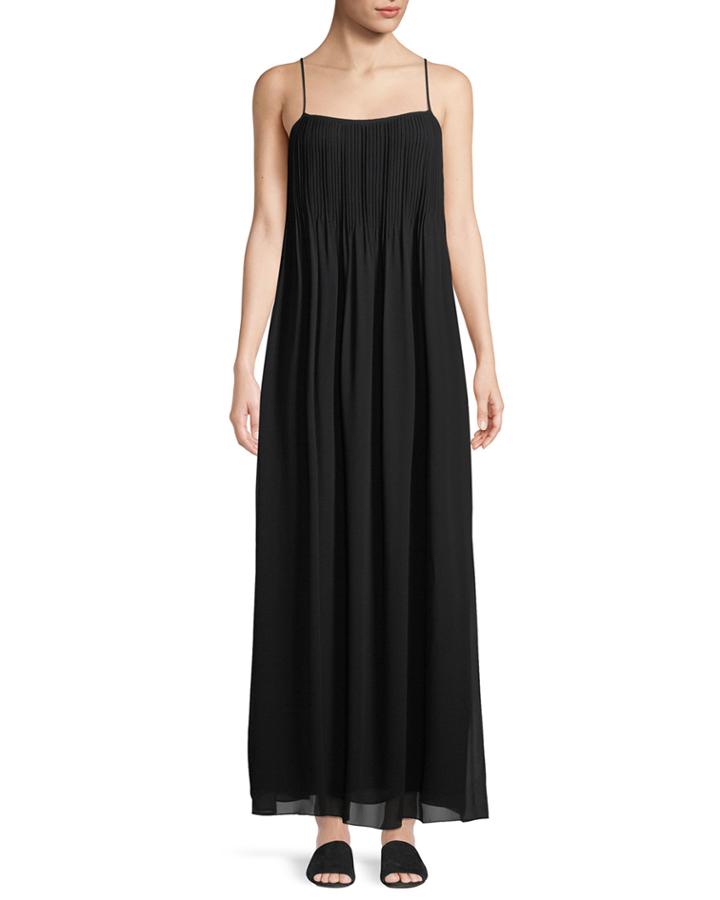 Pintucked Silk Sleeveless