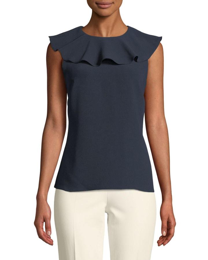 Ruffle-neck Tank Top