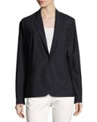 Tropical Wool Monili Bead-trim Blazer