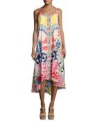 Love Sleeveless Cotton Asymmetrical Dress,