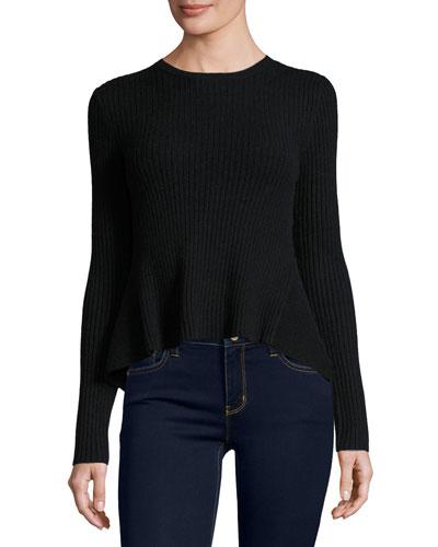 Cashmere Crewneck High-low