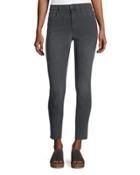 Skinny Ankle Cut-hem Jeans, Gray
